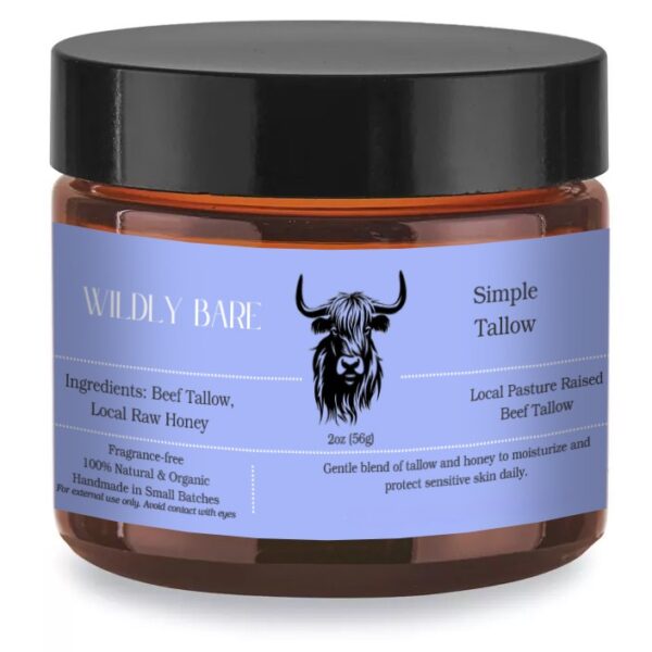 Minimalist, unscented, fragrance-free Simple Tallow Balm for sensitive skin